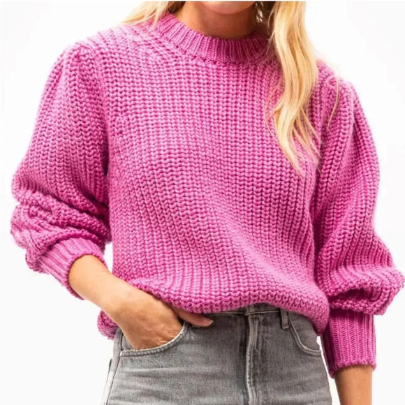 ISABEL MARANT ÉTOILE NWT Pleane Shaker Knit Sweater Jumper Pink 40 - Picture 3 of 14